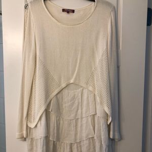 Cream layered sweater